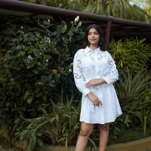 The Serene White Broderie Dress