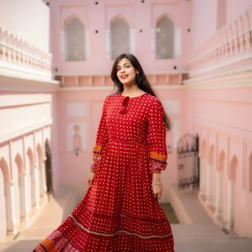 Parisa Ruby Blossom Anarkali Dress