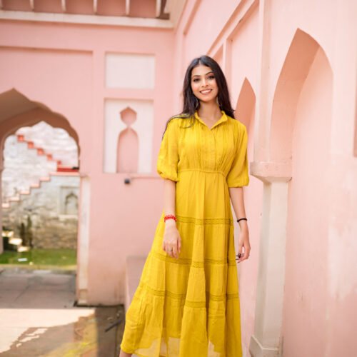 Parisa Sunshine Tiered Midi Dress